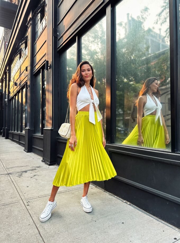 Gaia Pleated Skirt Lemon
