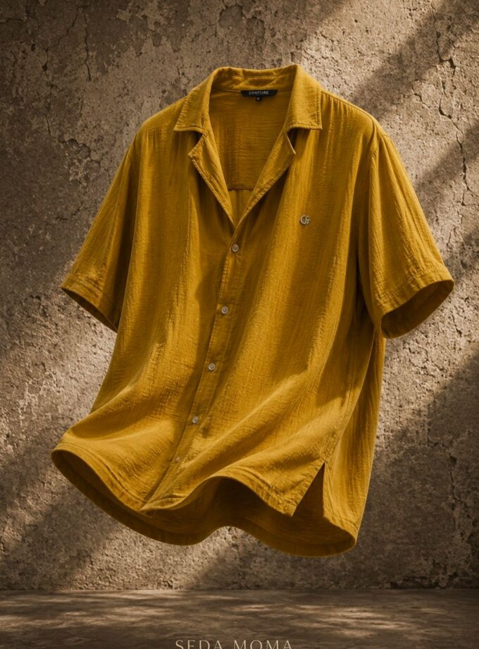 Men’s  Button-Up Shirt Mustard