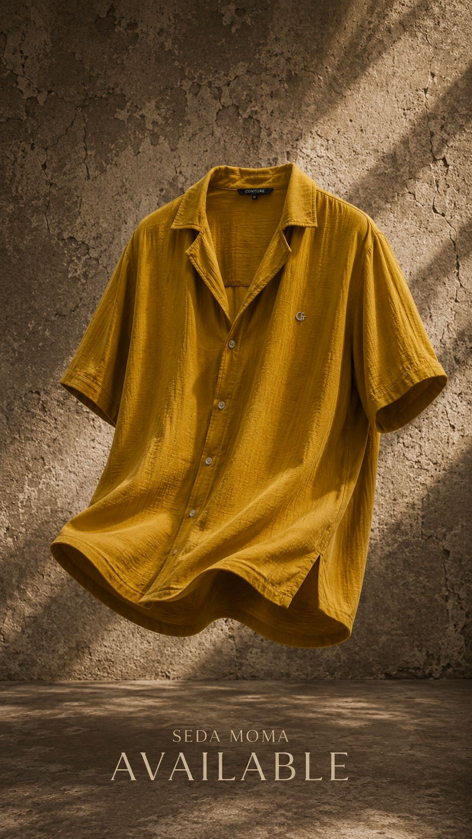 Men’s Button-Up Shirt Mustard