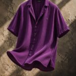 Men’s  Button-Up Shirt Purple